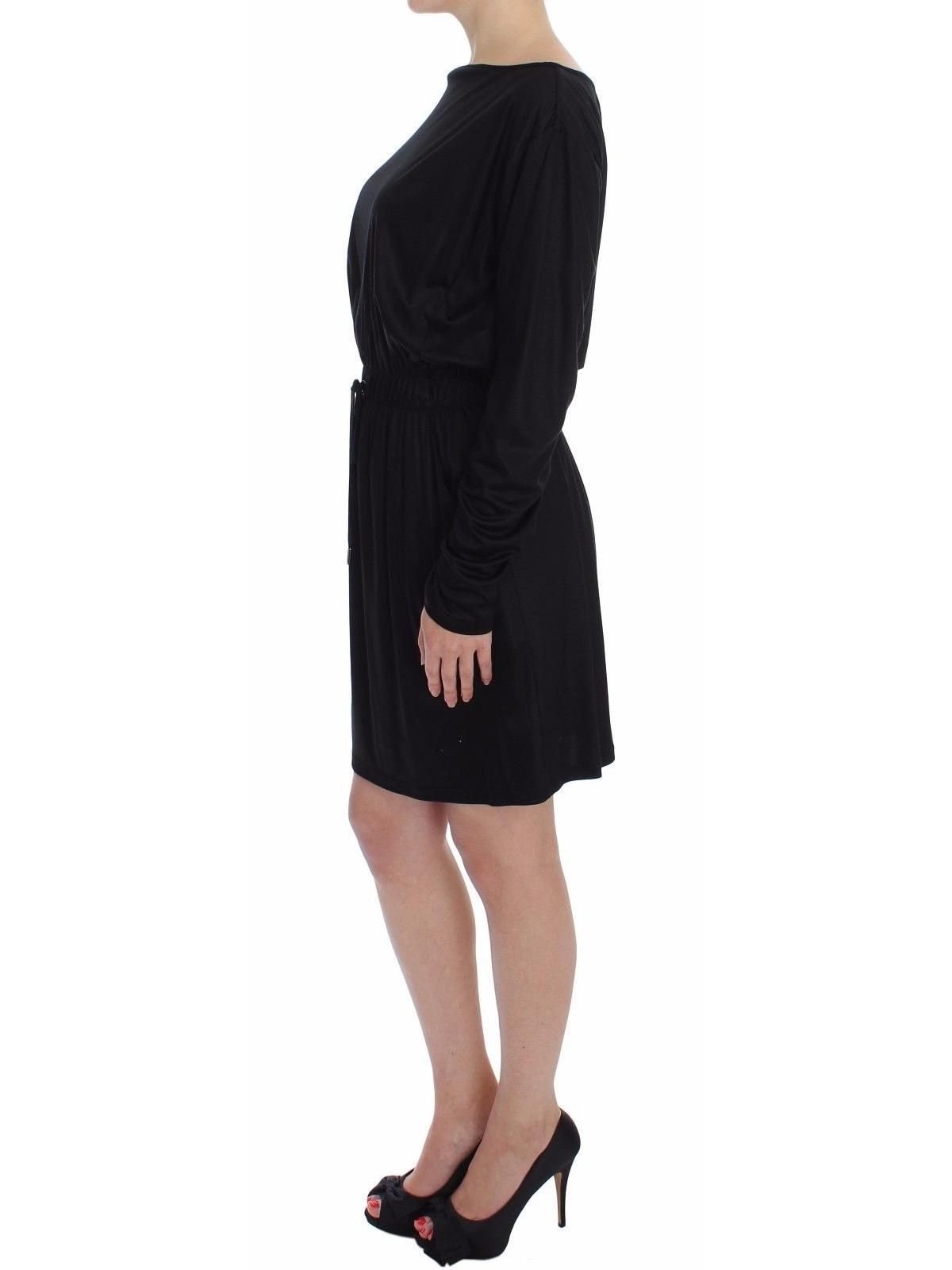 Versace Jeans Versace Jeans Women's Long Sleeve Boat Neck Mini Dress in Black - 3