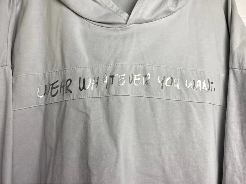 Made In Italy Italian Made Light Grey Oversized Hoodie Wear Whatever You Want Slogan Cotton Sweatshirt