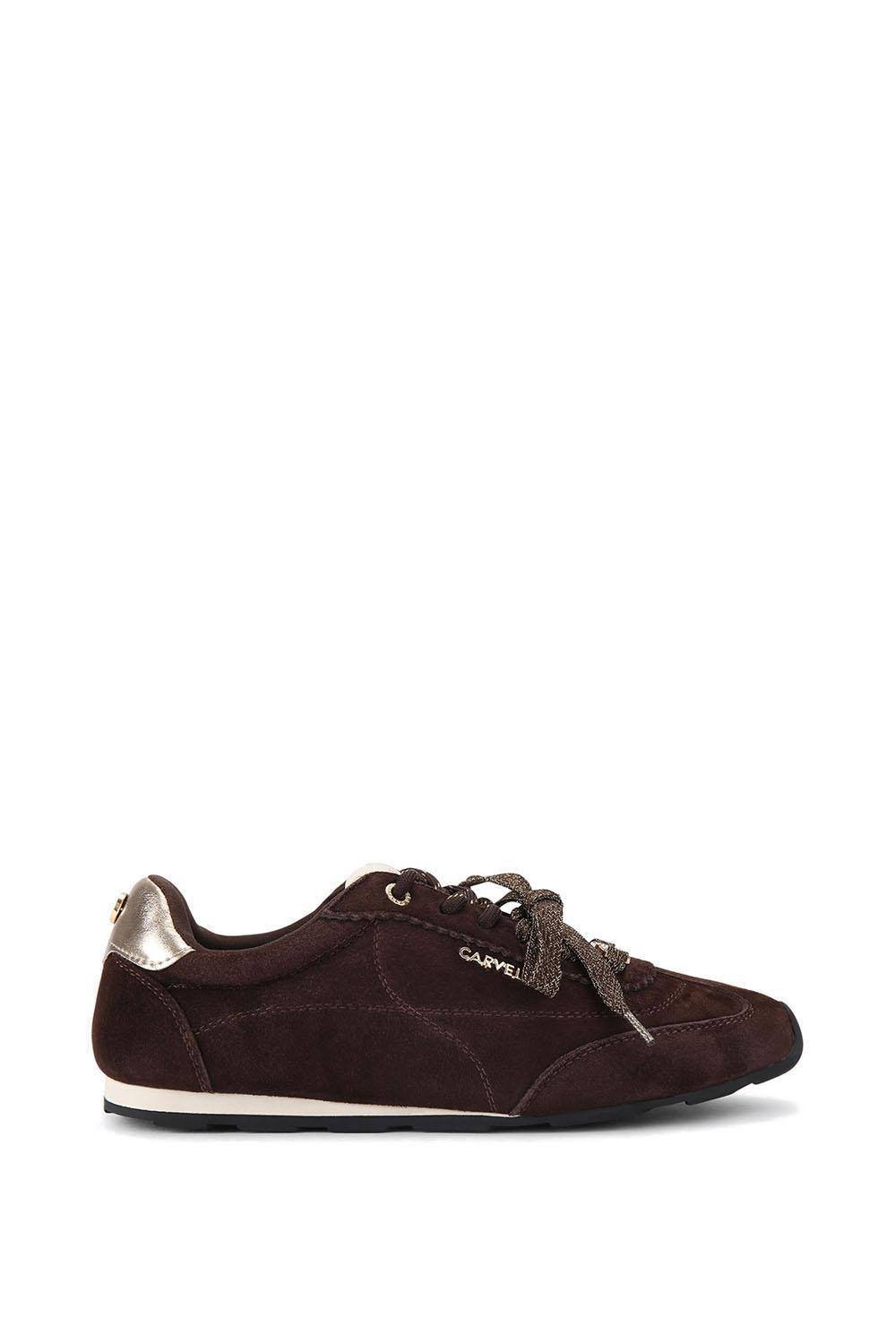 Carvela Carvela Women's 'Tivoli Sneaker' Suede Trainers in Dark Brown - 3