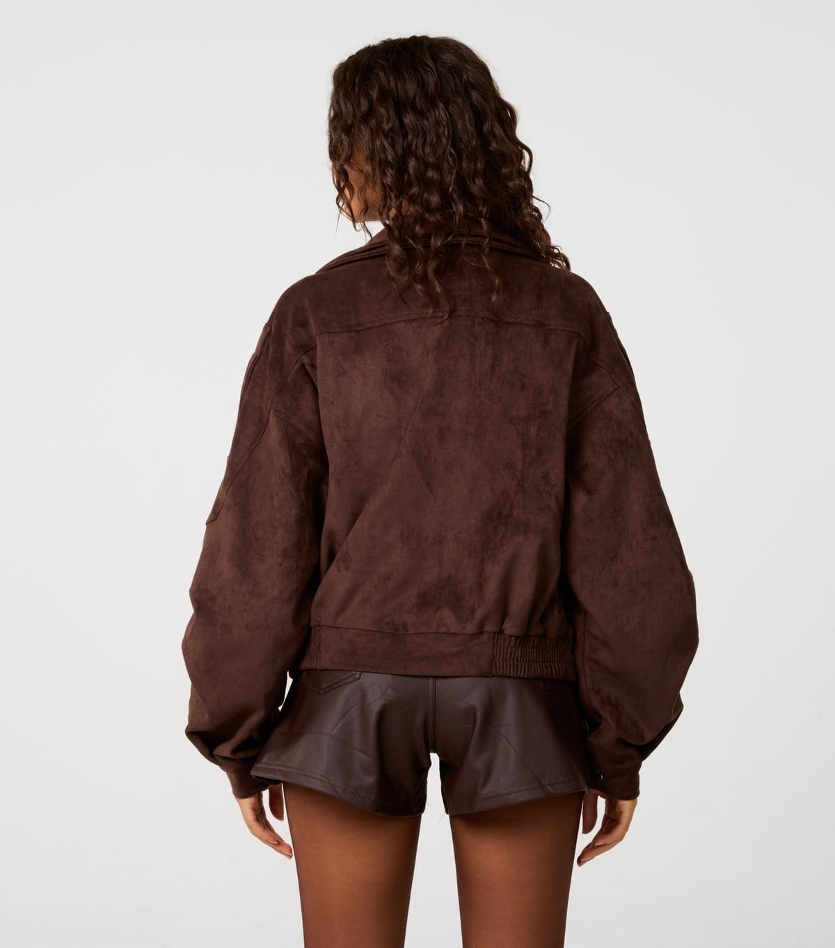 Pink Vanilla Women's Dark Brown Oversized Faux Suede Jacket Pink Vanilla New Look - 4