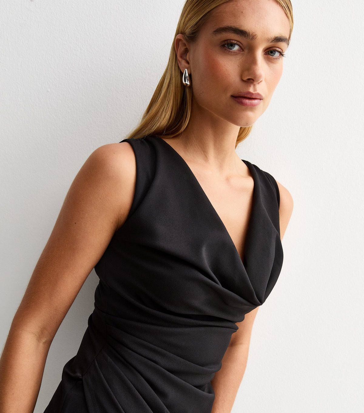 New Look Women's Black Cowl Neck Draped Midi Dress New Look - 2