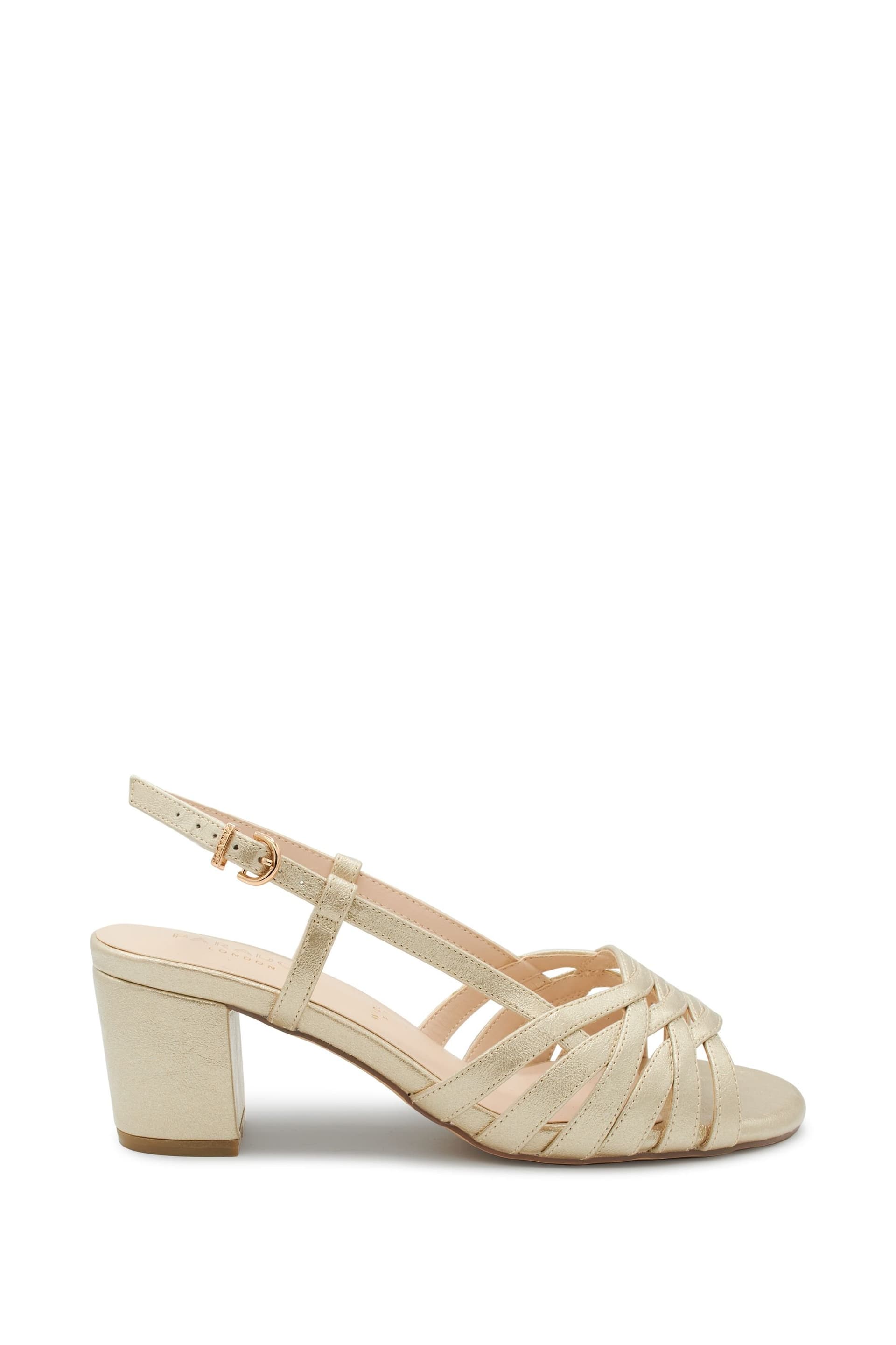 Paradox London Paradox London Women's 'Nicolette' Wide Fit Block Heel Sandal in Gold