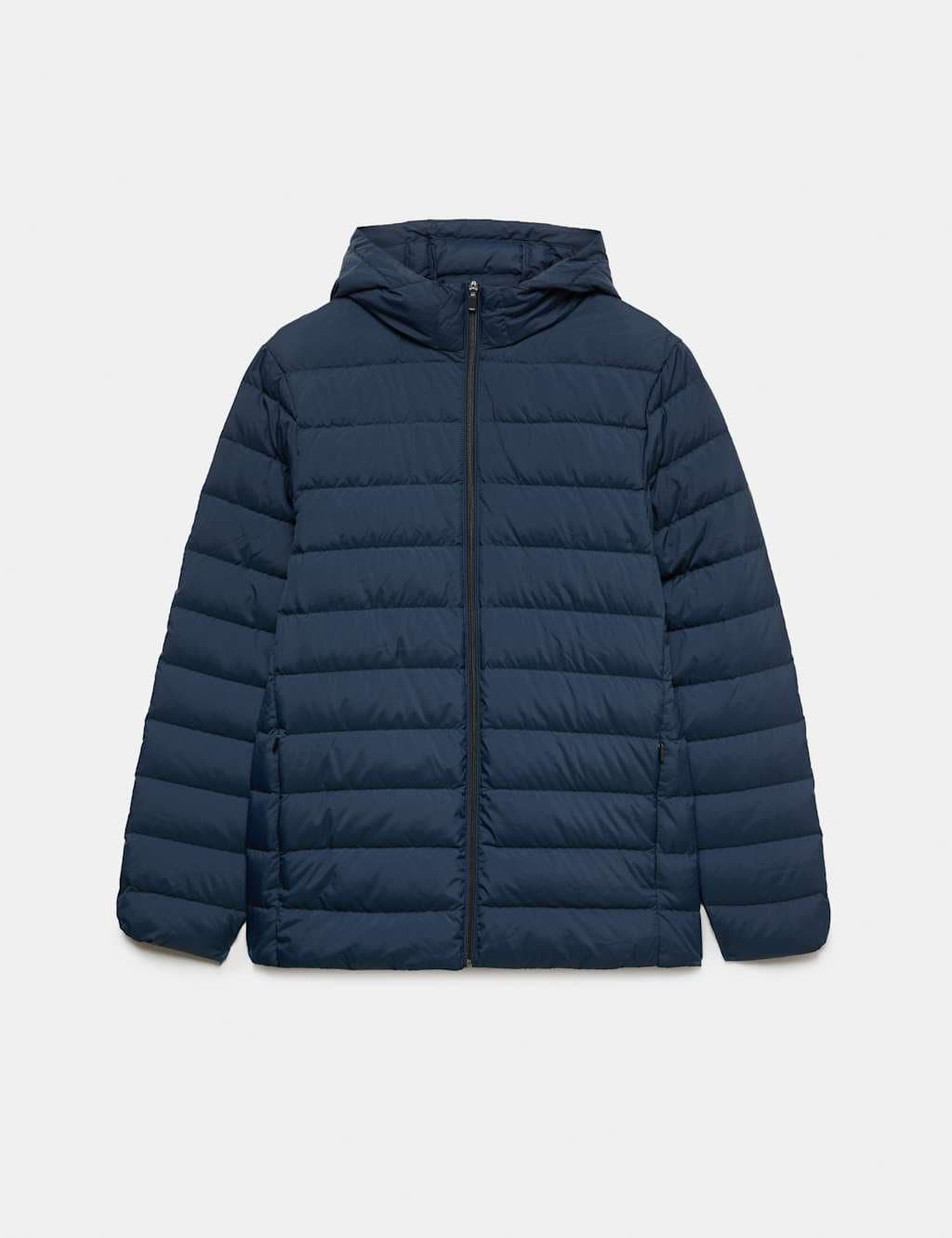 Marks & Spencer M&S Feather and Down Hooded Puffer Jacket Navy