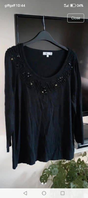 Per Una Ladies per una m&s size 14 black top embellished
