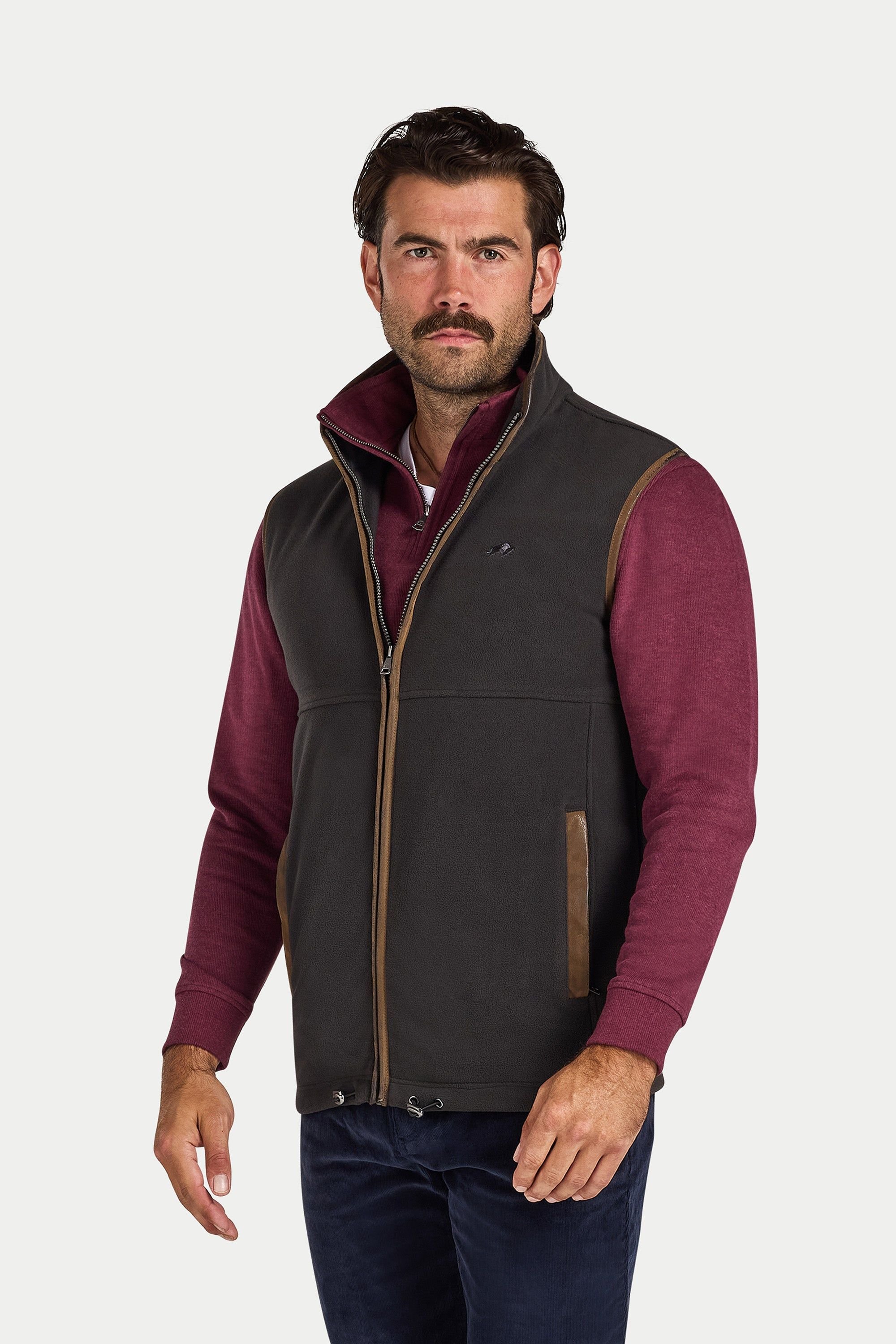 raging bull Raging Bull Men's Fleece Gilet in Mid Grey - 3