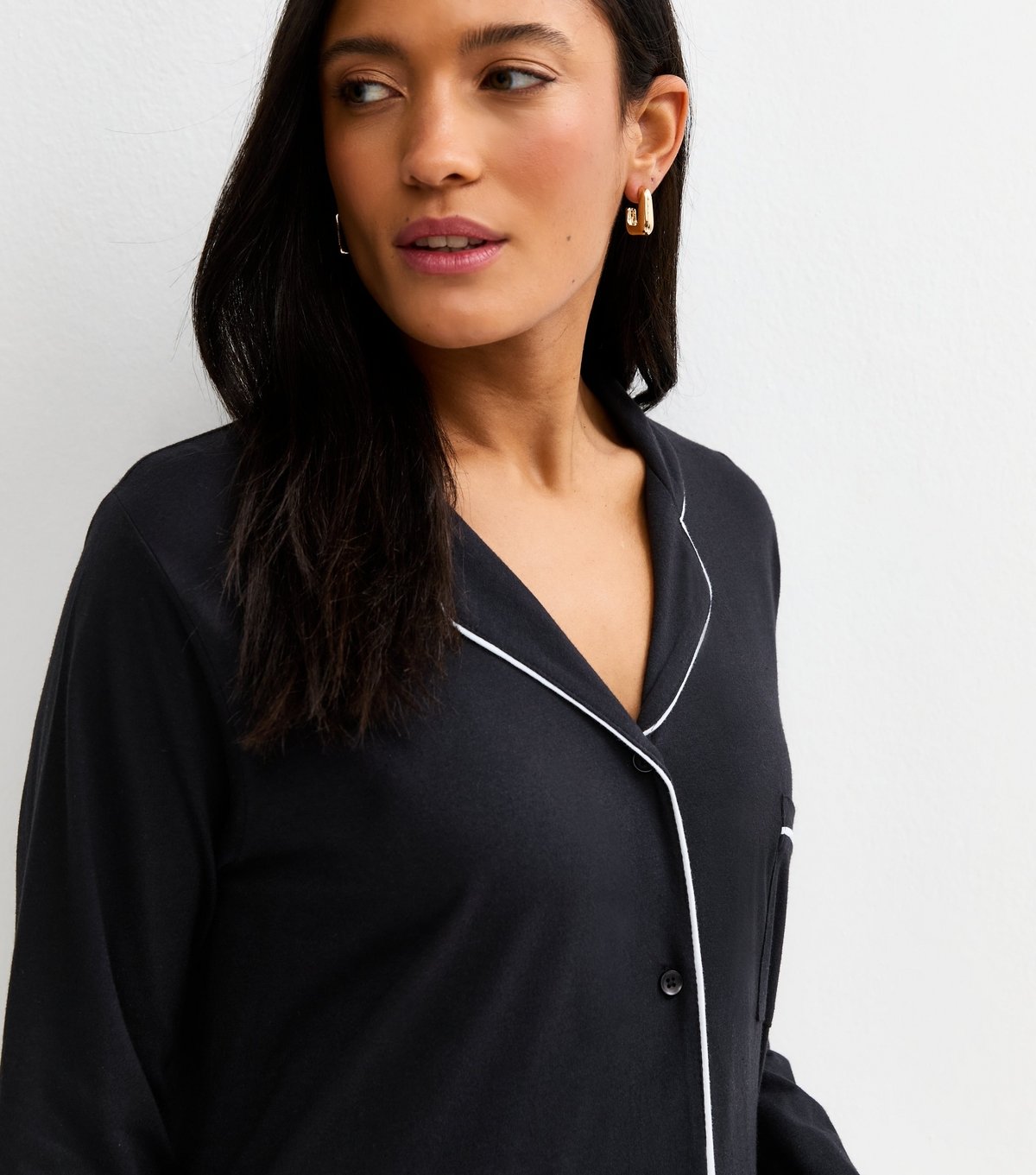 New Look Women's Maternity Black Revere Collar Night Dress New Look - 2