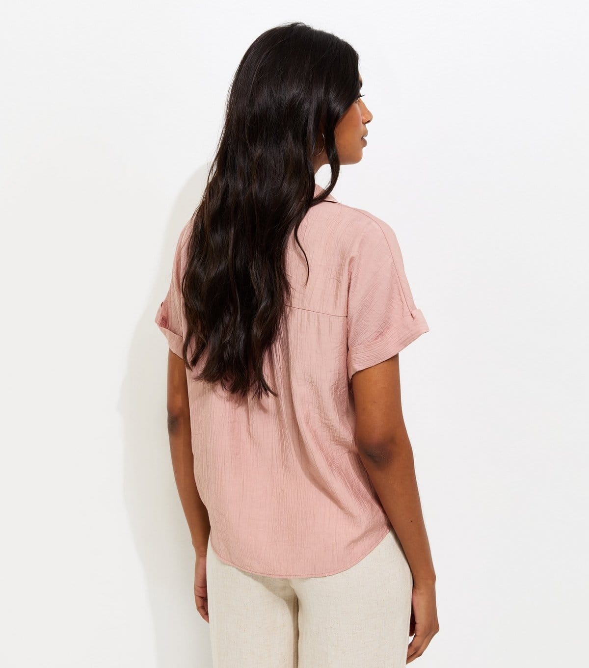 New Look Women's Pink Crinkled Short Sleeve Shirt New Look - 4