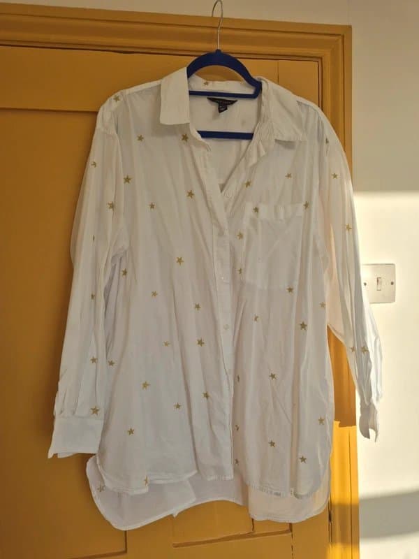 New Look New look white and gold star shirt size 16