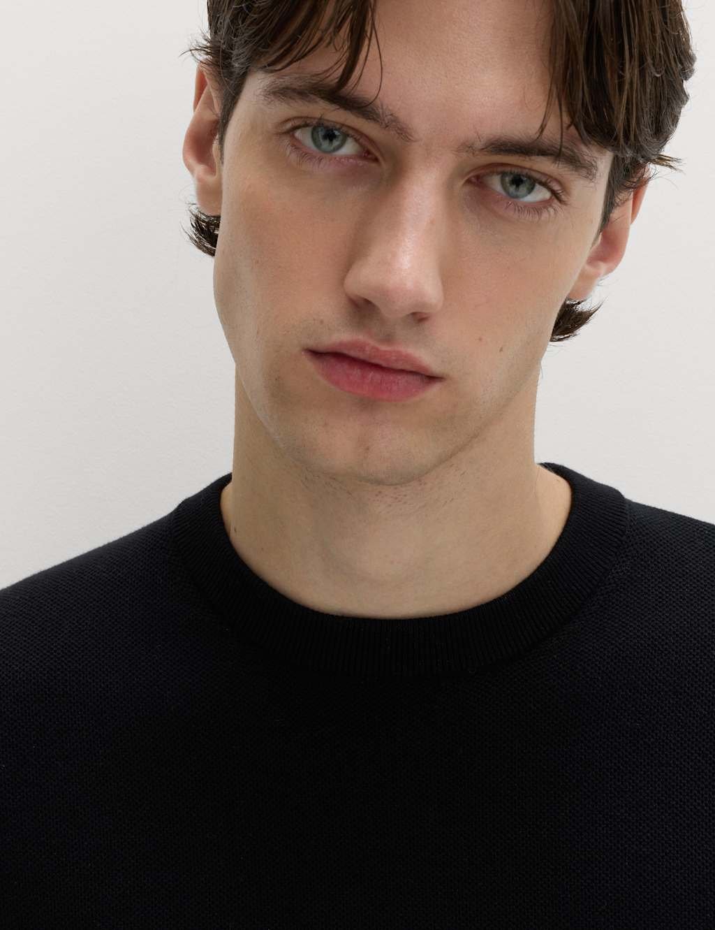 Marks & Spencer M&S Cotton Rich Textured Knitted T-Shirt Black - 2