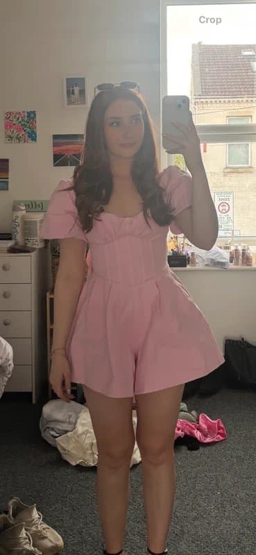 ASOS Pink Denim playsuit
