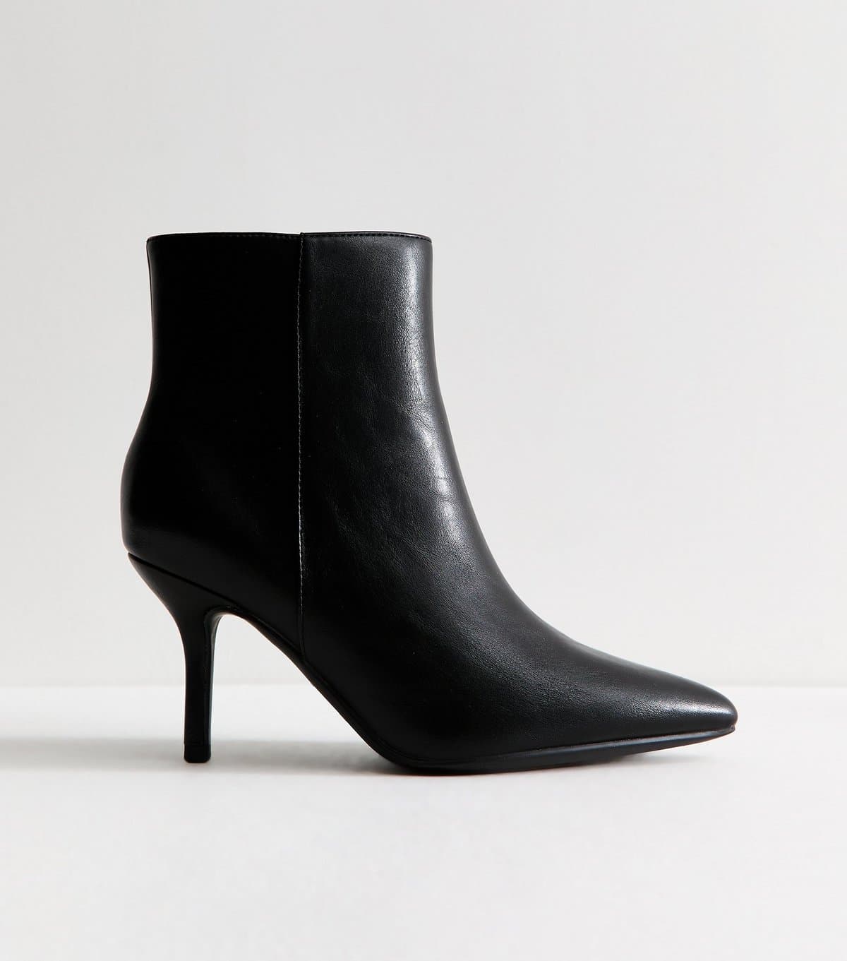 New Look New Look Vegan Black Faux Leather Pointed Toe Stiletto Ankle