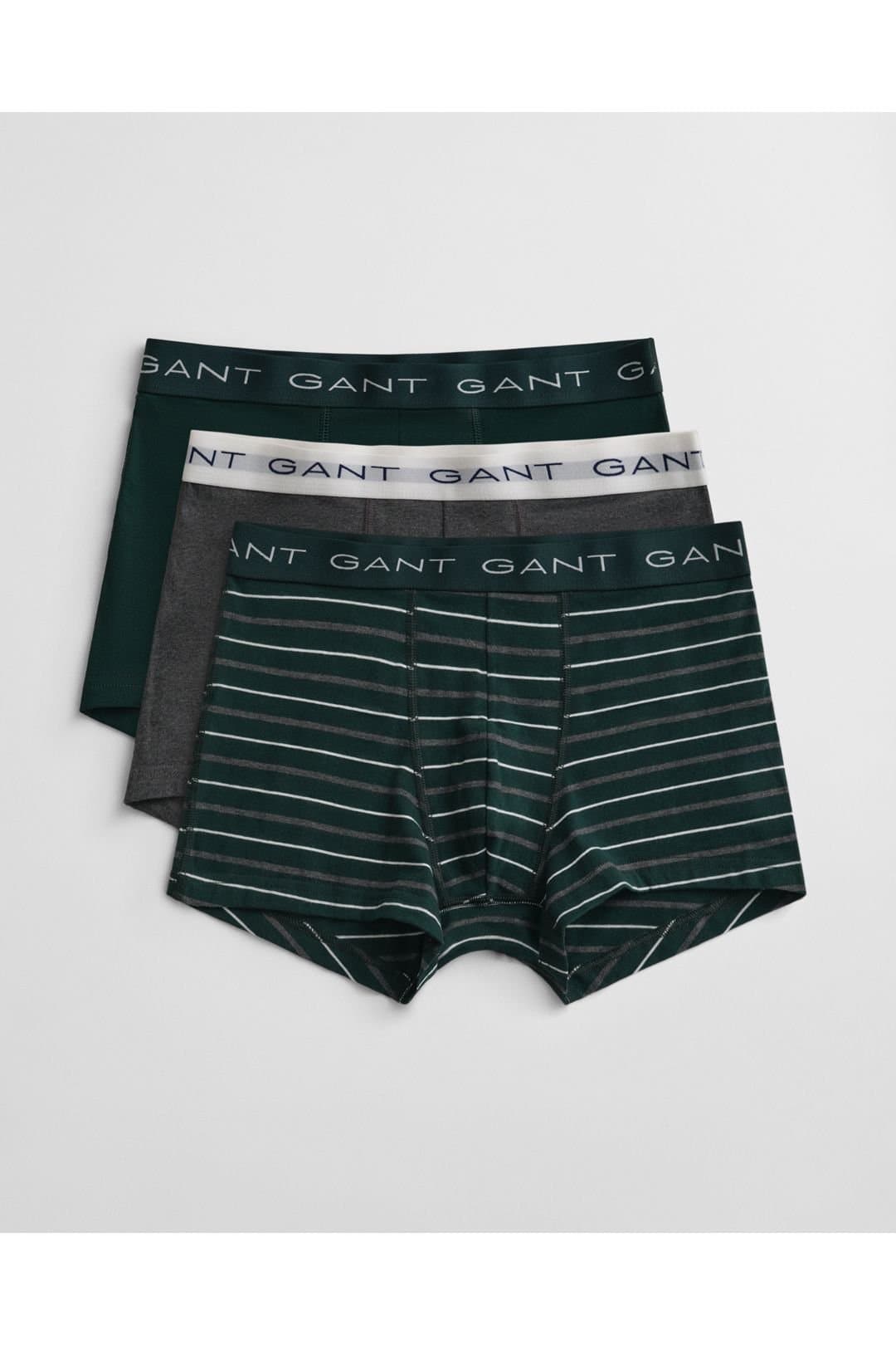 Gant Gant Men's Striped 3 Pack Boxer Tartan Green