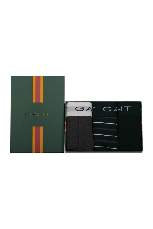 Gant Gant Men's Striped 3 Pack Boxer Tartan Green - 2