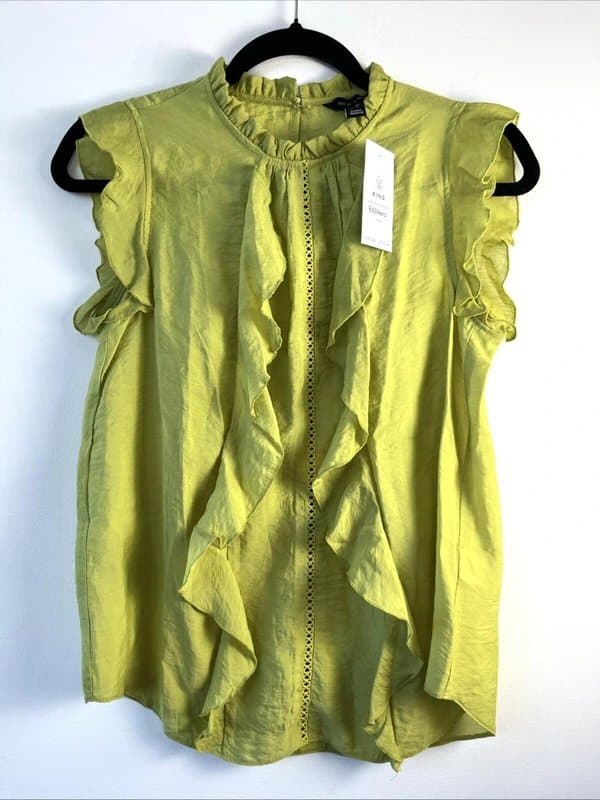 New Look New look - ruffle lace sleveless top - size uk 8 - green