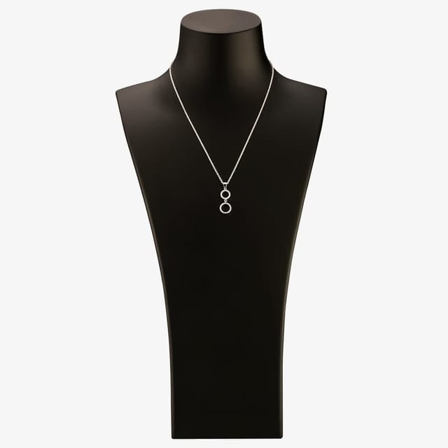 T.H.Baker T.H.Baker Women's Silver Double Cubic Zirconia Halo Pendant & Dropper Earring Set SET12519 - 3
