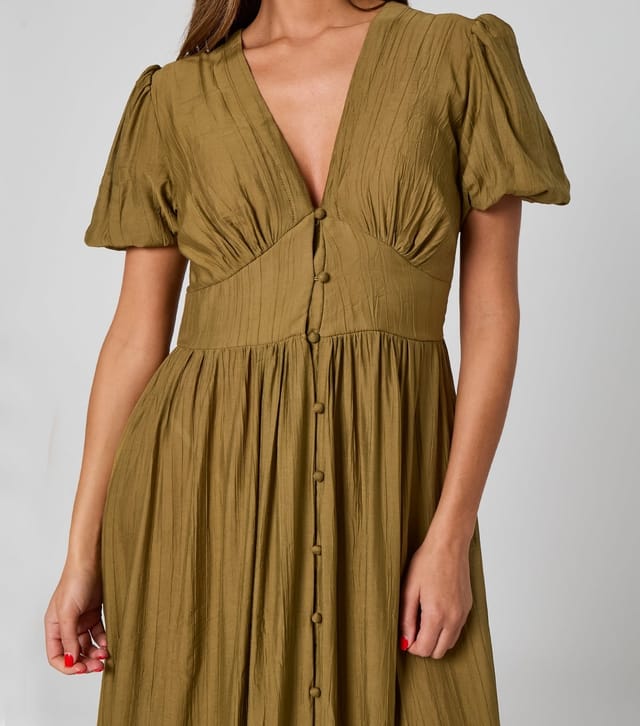 Urban Bliss Women's Khaki Button Front Maxi Dress Urban Bliss New Look - 3
