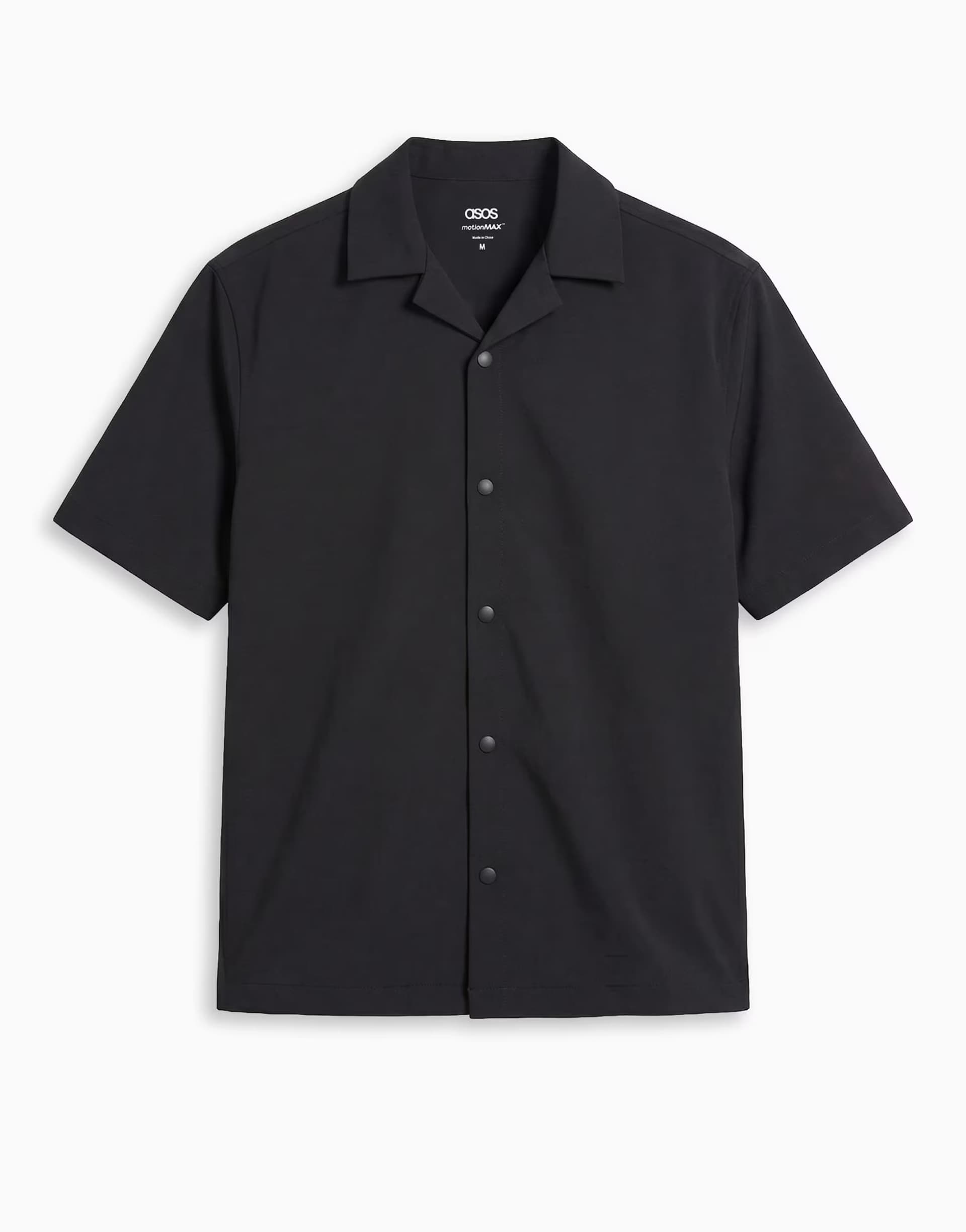 ASOS ASOS DESIGN motionMAX™ relaxed fit four way stretch shirt in black