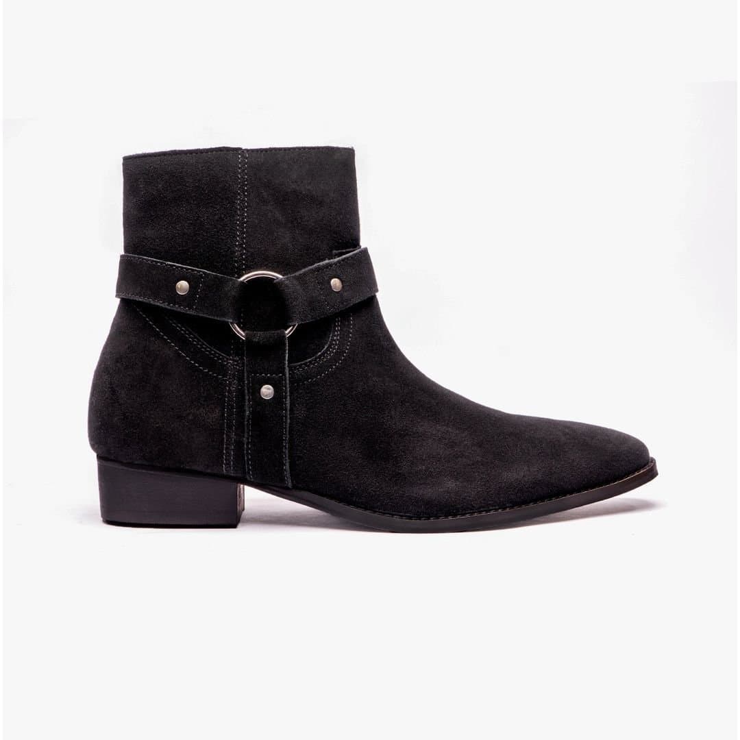 Club Cubano Club Cubano Men's Raul Zip Cuban Heel Ankle Boots in Black