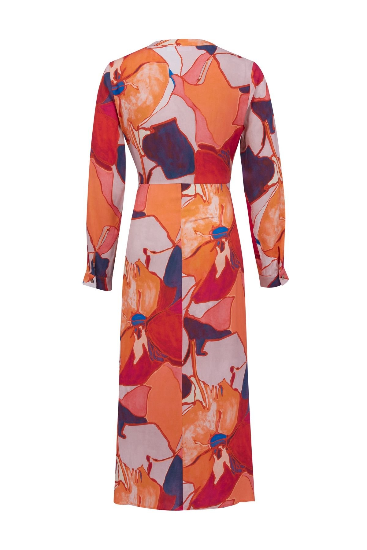 Celtic & Co Celtic & Co Women's Tie Front Midi Dress in Coral - 3