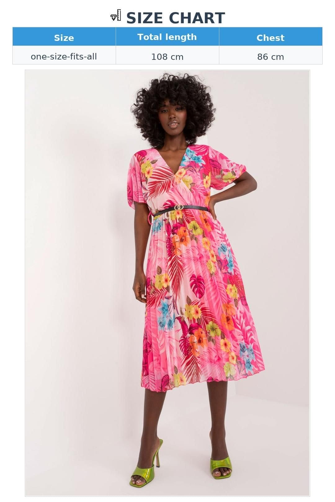 Love Lace Love Lace Women's Blush Pleated Midi Wrap Day Dress with Belt in Pink - 4
