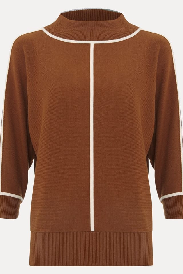 Phase Eight Phase Eight Women's Hallie Tipped Jumper in Walnut - 2