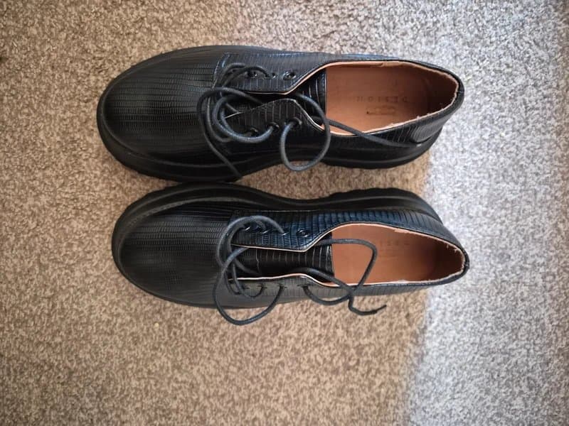 ASOS Design ASOS Design Marcy chunky lace up shoes uk7 black lizard