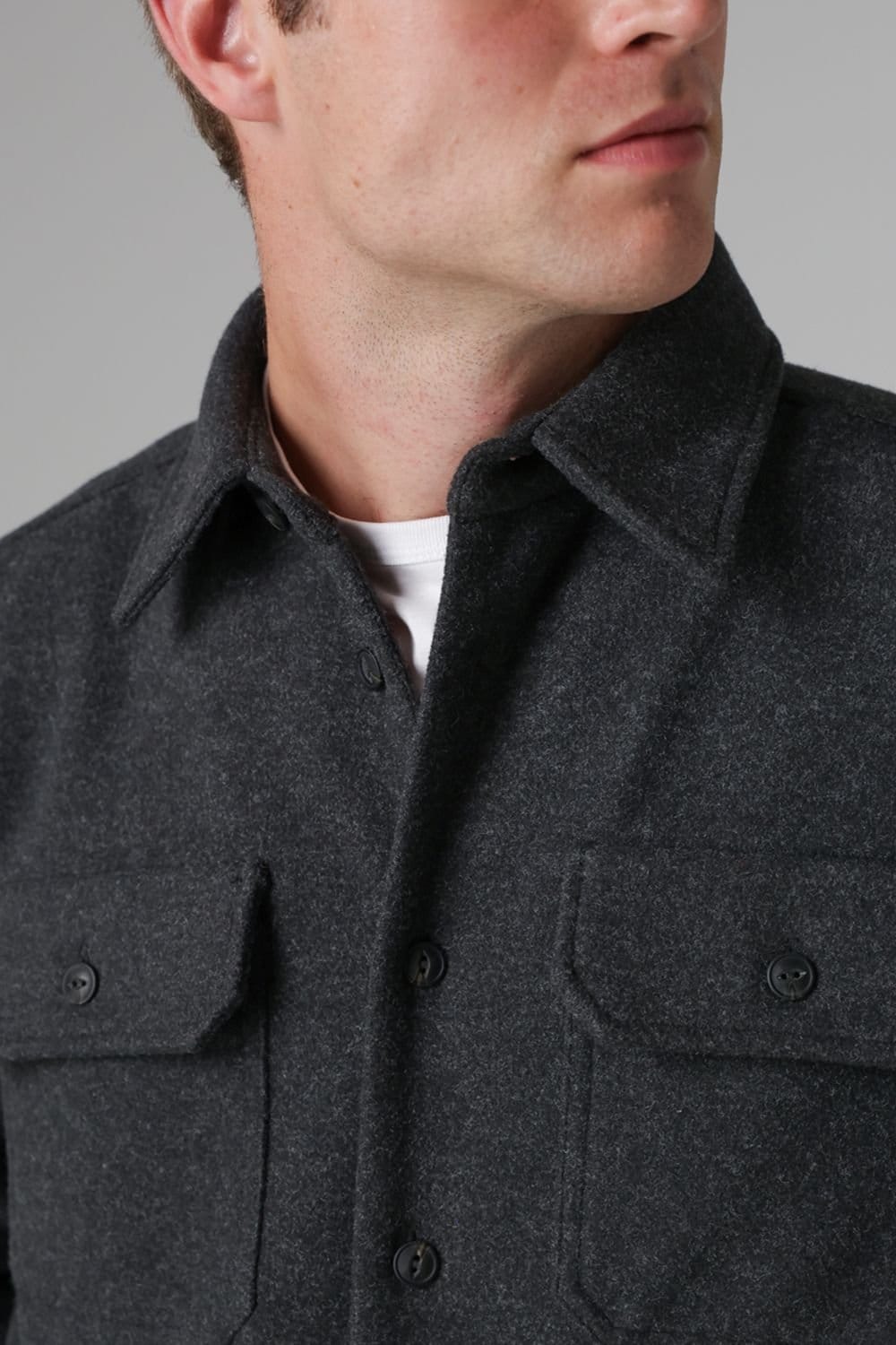 Tokyo Laundry Tokyo Laundry Men's Brushed Back Fleece Long Sleeve Shirt in Charcoal - 4