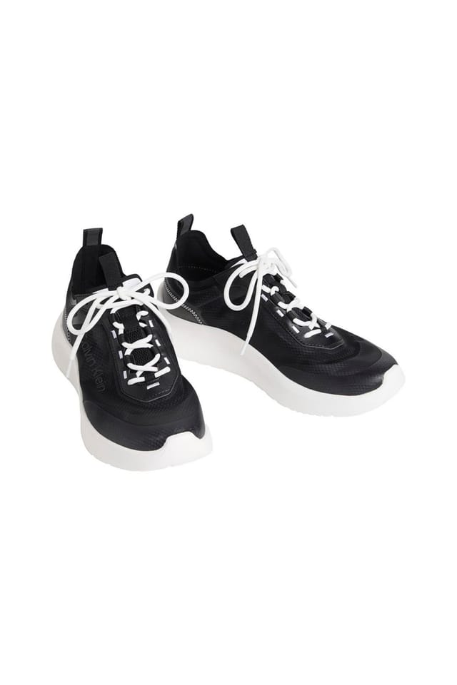 Calvin Klein Calvin Klein Men's Light Runner Mesh Trainers Black Bright White - 2