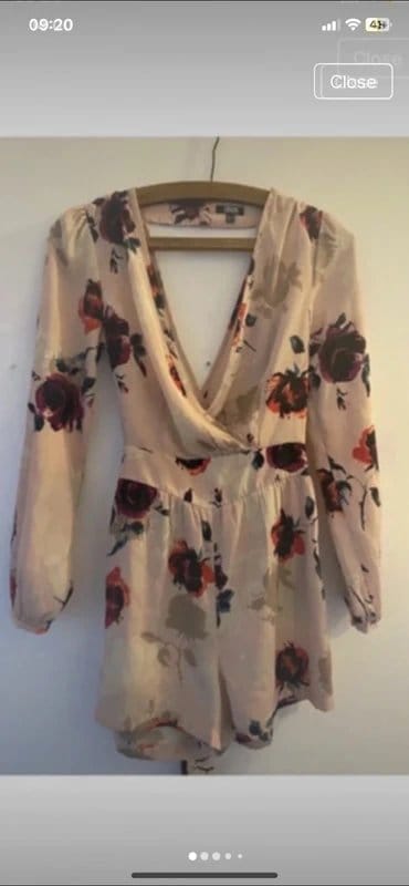 ASOS Pink Floral Floaty Belted Playsuit Shorts Dress Sz 8