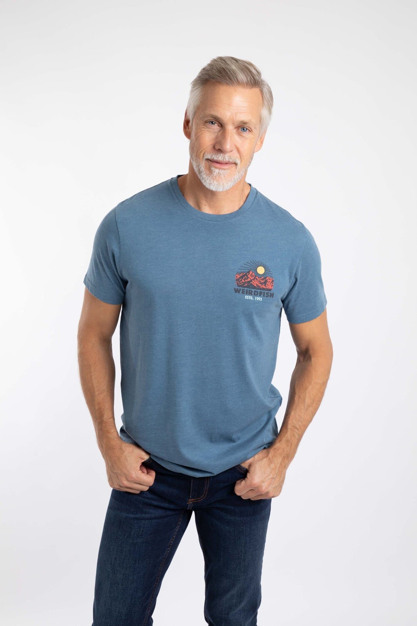 Weird Fish Weird Fish Men's Hiker Graphic T-Shirt in Mid Blue