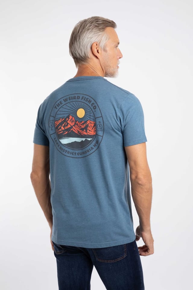 Weird Fish Weird Fish Men's Hiker Graphic T-Shirt in Mid Blue - 3
