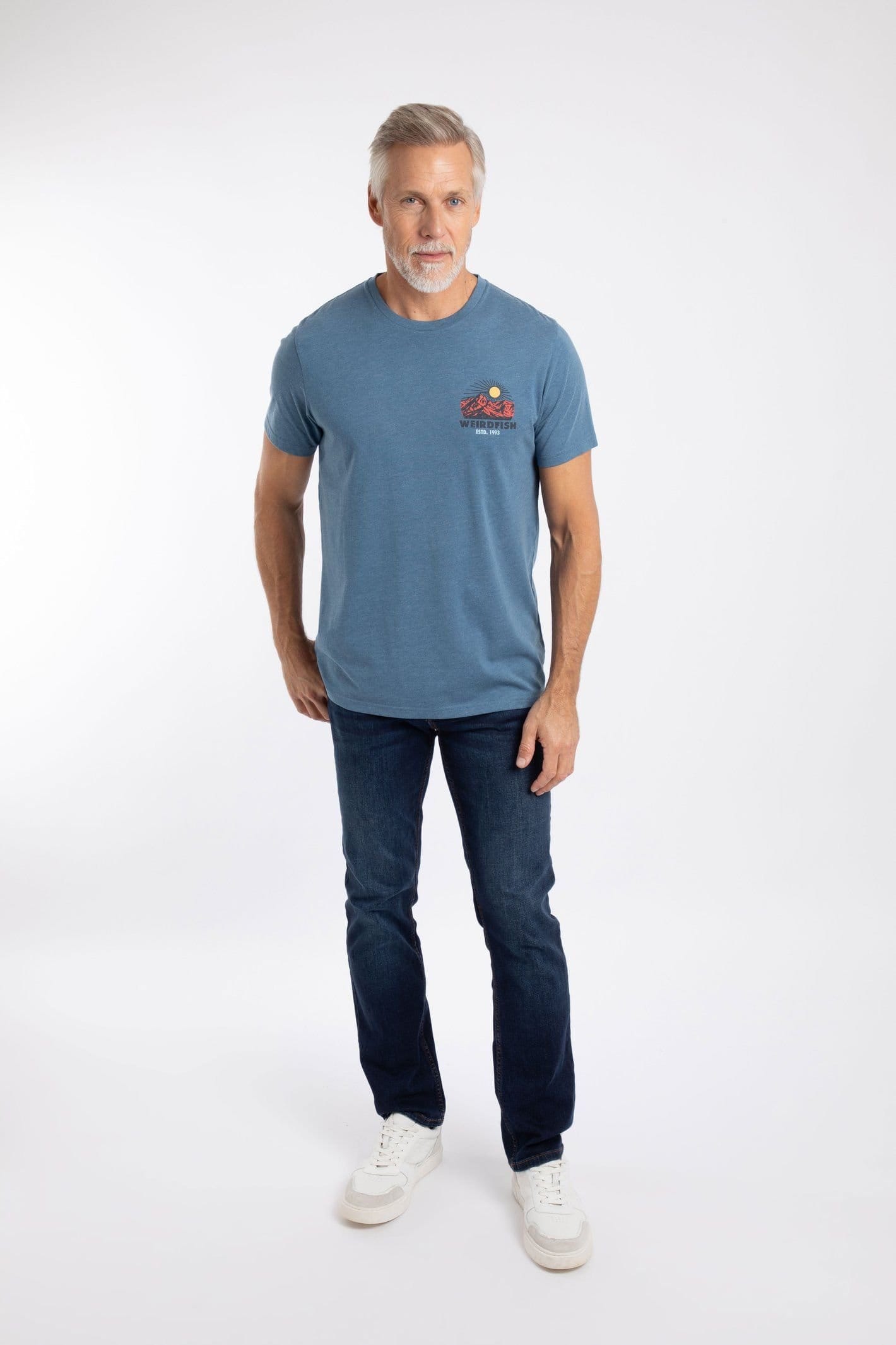 Weird Fish Weird Fish Men's Hiker Graphic T-Shirt in Mid Blue - 4