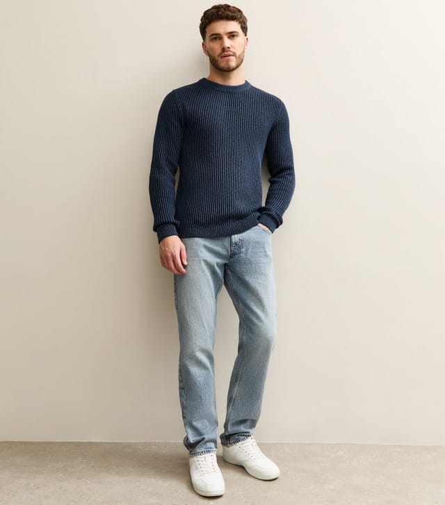 jack & jones Men's Navy Regular Ribbed Jumper Jack & Jones New Look - 3