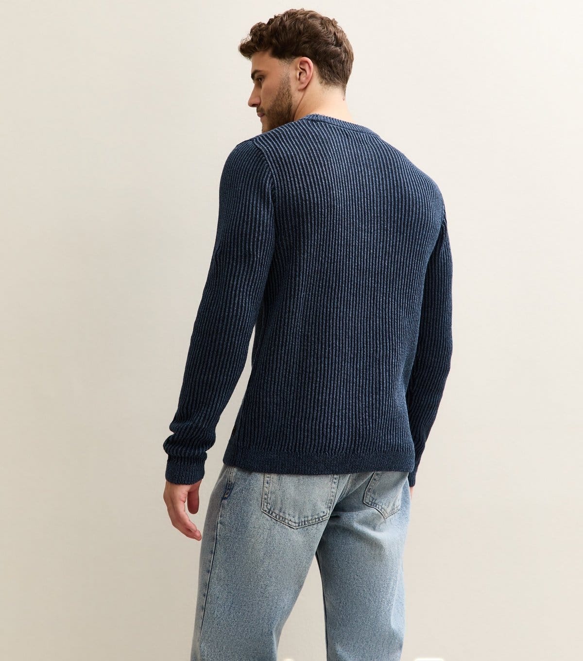 jack & jones Men's Navy Regular Ribbed Jumper Jack & Jones New Look - 4