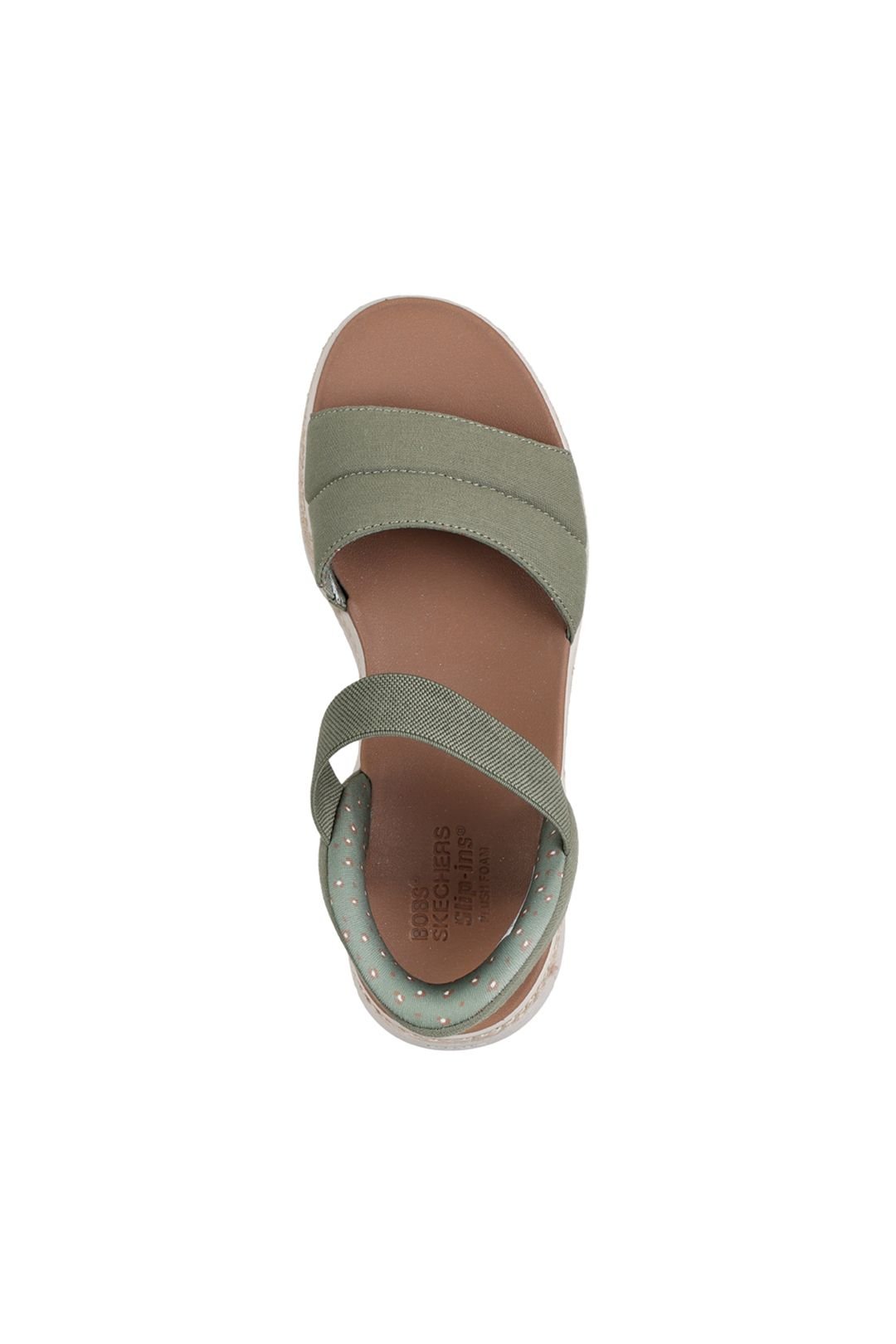 Skechers Skechers Women's BOBS SUN RAY Slip-Ins Padded Vamp Quarter Strap Sandal Olive - 4