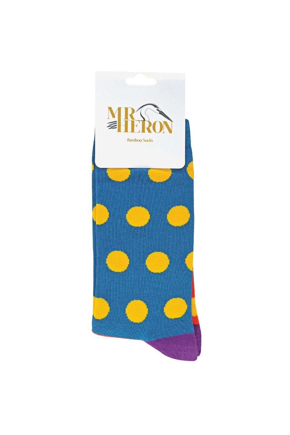 Mr Heron Mr Heron Men's 1 Pack Novelty Patterned Bamboo Socks in Dark Blue - 2