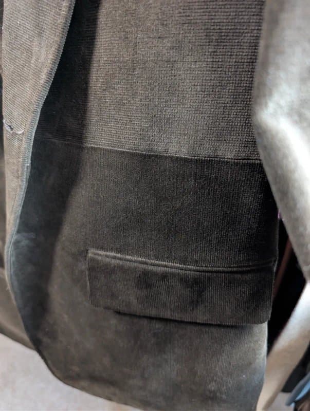WRK. New york Mens WRK New York 'Quadrant' Olive Green Corduroy Panelled Elbow Patch Slim Fit Blazer - 42R