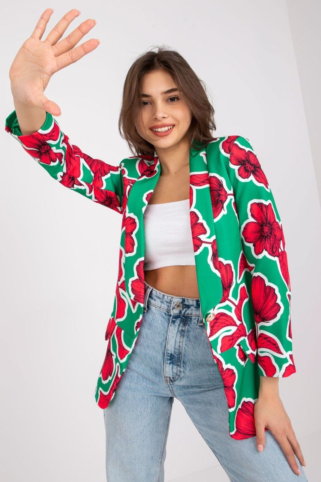 Love Lace Green Floral Blazer Jacket