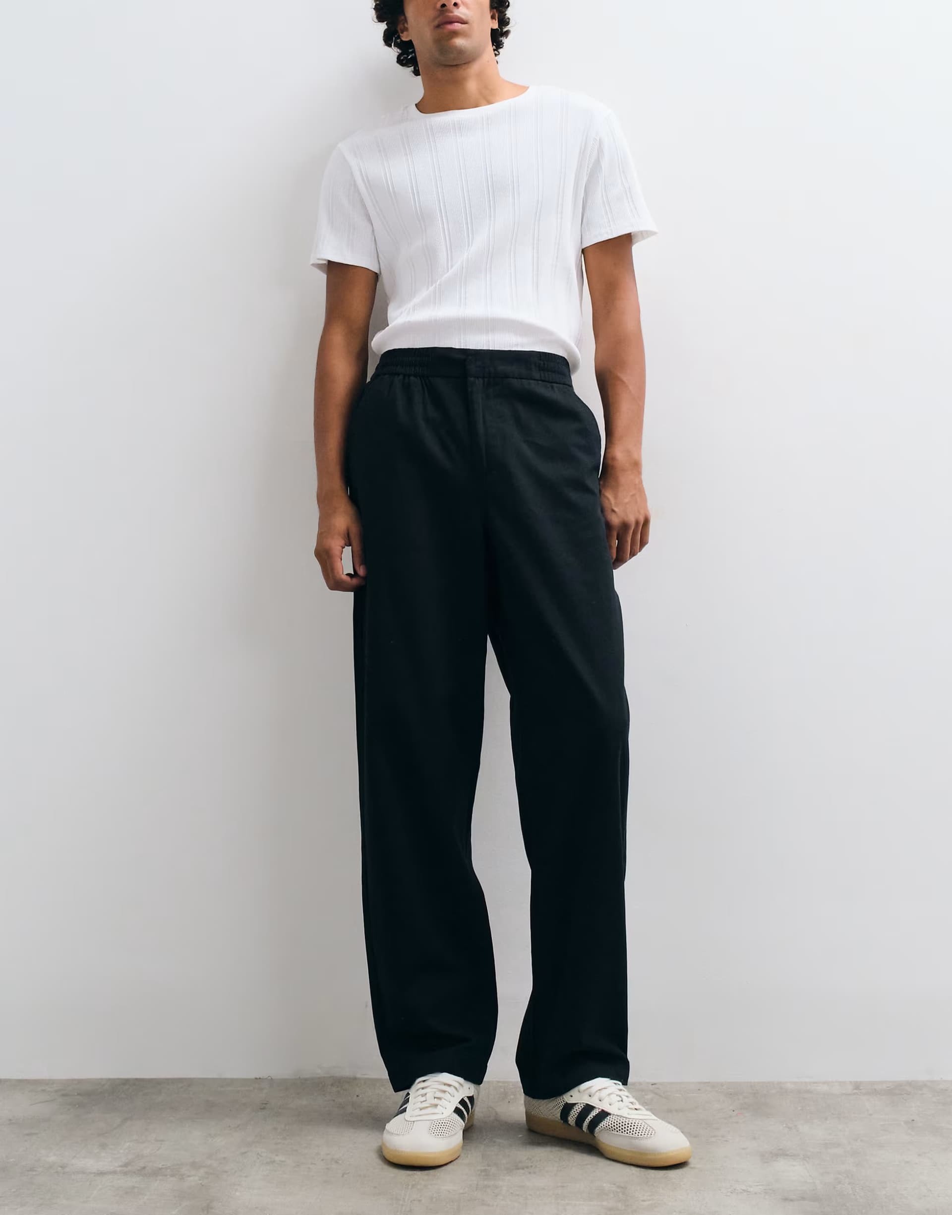 ASOS ONLY & SONS Toby loose tapered fit cotton trouser in black