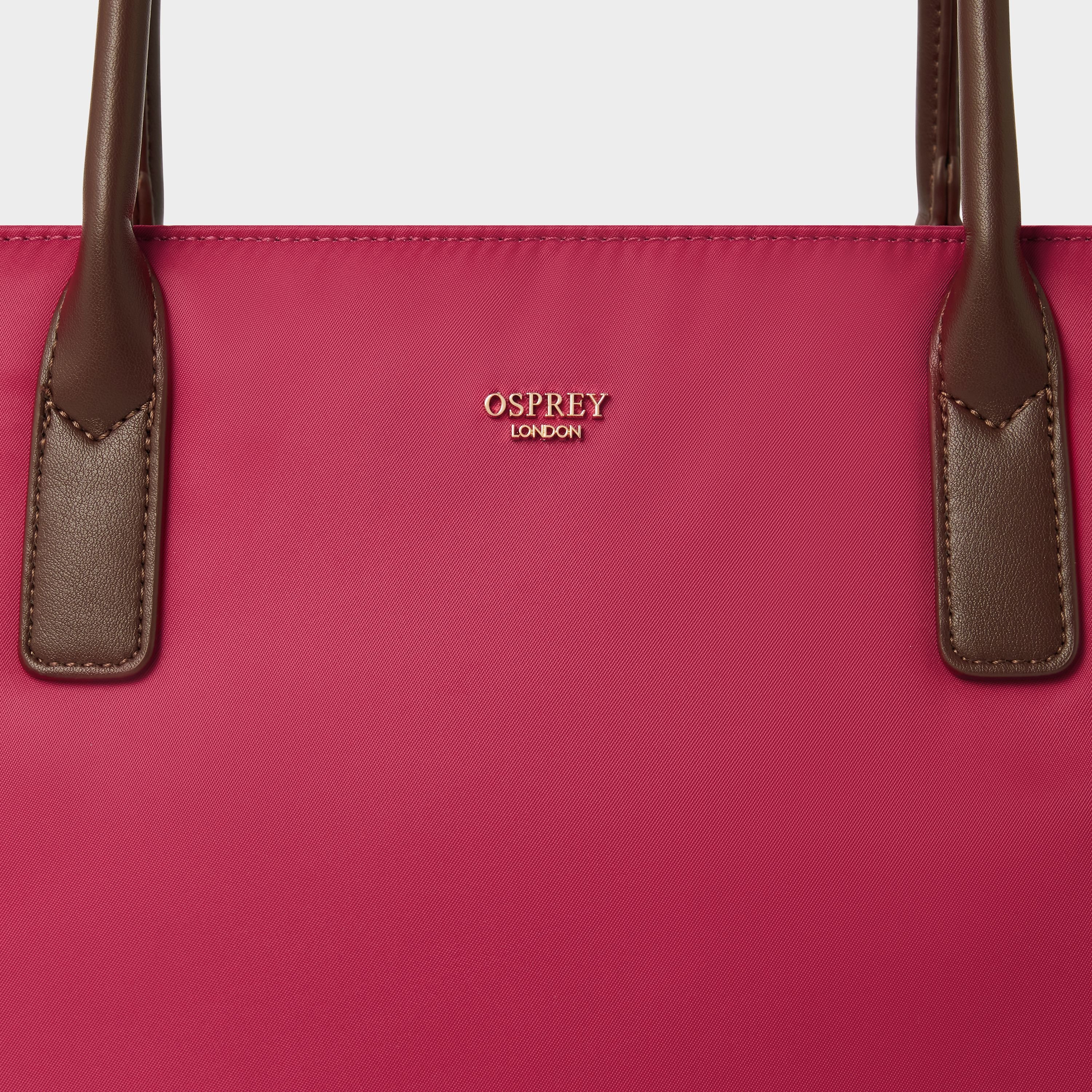 OSPREY LONDON OSPREY LONDON Women's The Voyage Nylon Tote Bag in Raspberry - 4