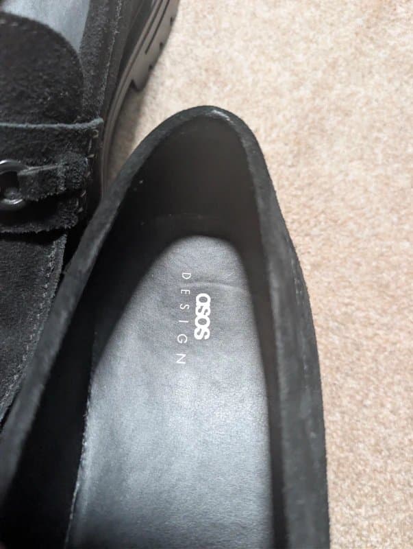 ASOS Design Mens ASOS Design Black Suede Chunky Snaffle Loafers - 11/12