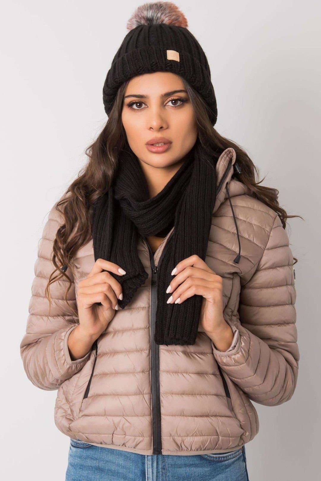 Love Lace Love Lace Women's Winter Hat & Scarf Set Keep Cozy for Cold Weather Days Everywhere in Black