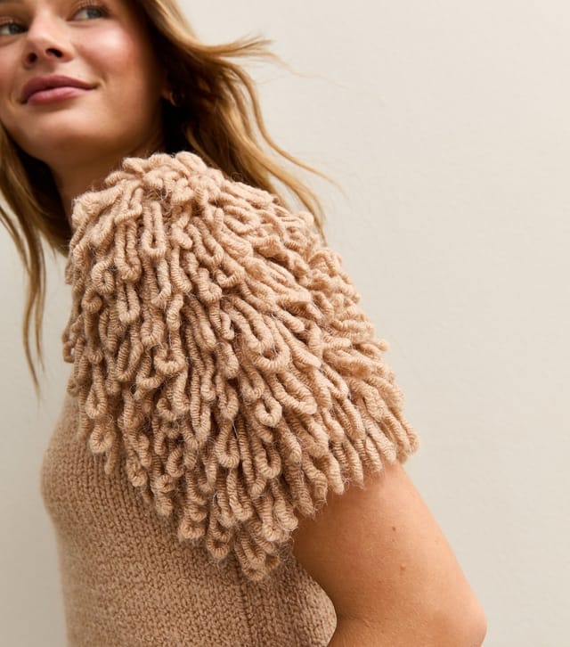 New Look Women's Camel Loop Stitch Sleeve Knitted Top New Look - 2