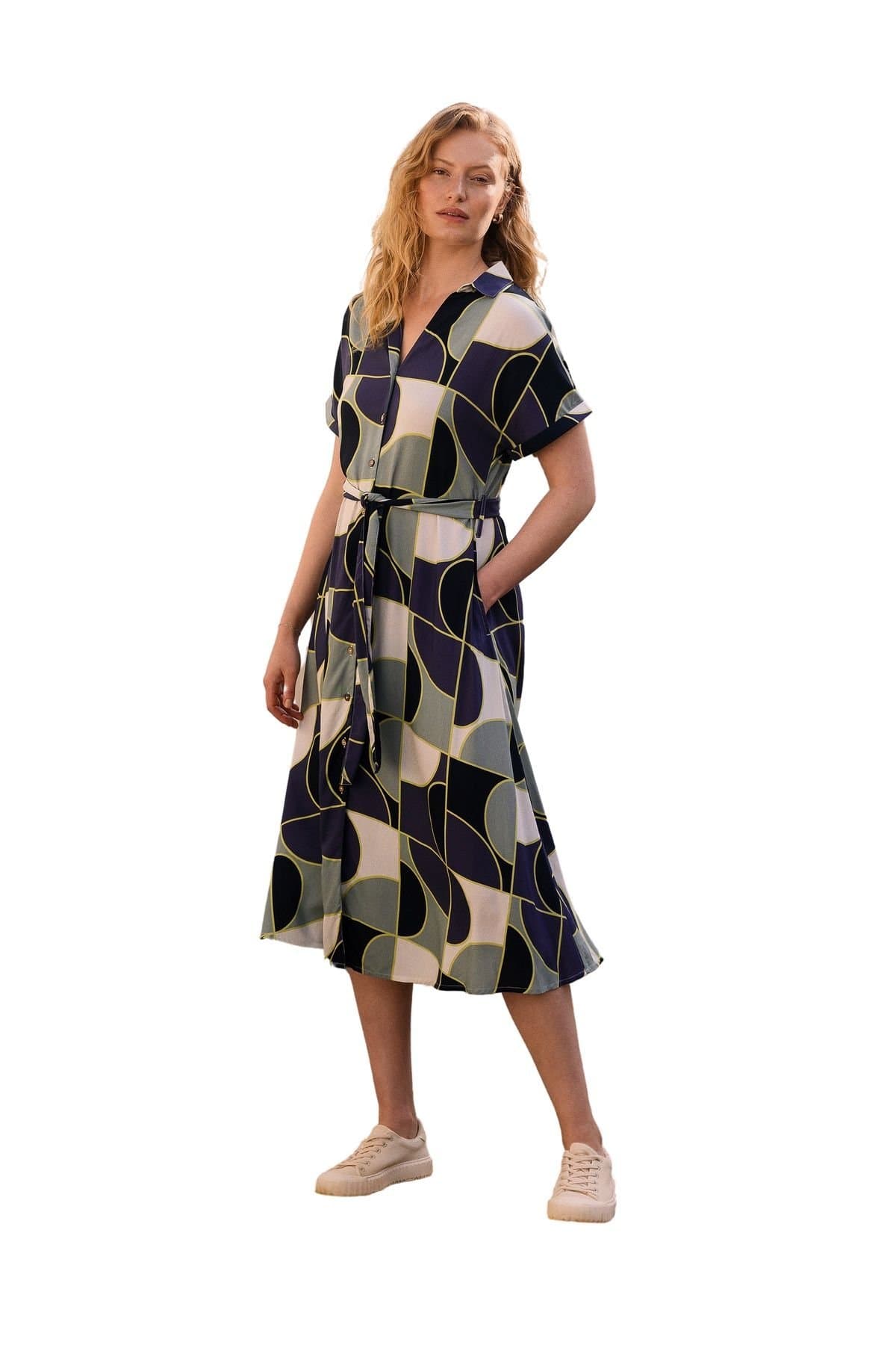 Celtic & Co Celtic & Co Women's Grown On Sleeve Midi Shirt Dress