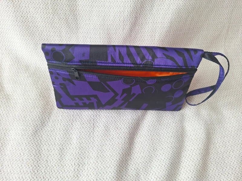 Seals of Kent Handmade by Seals of Kent Purple & Black Zip clutch bag