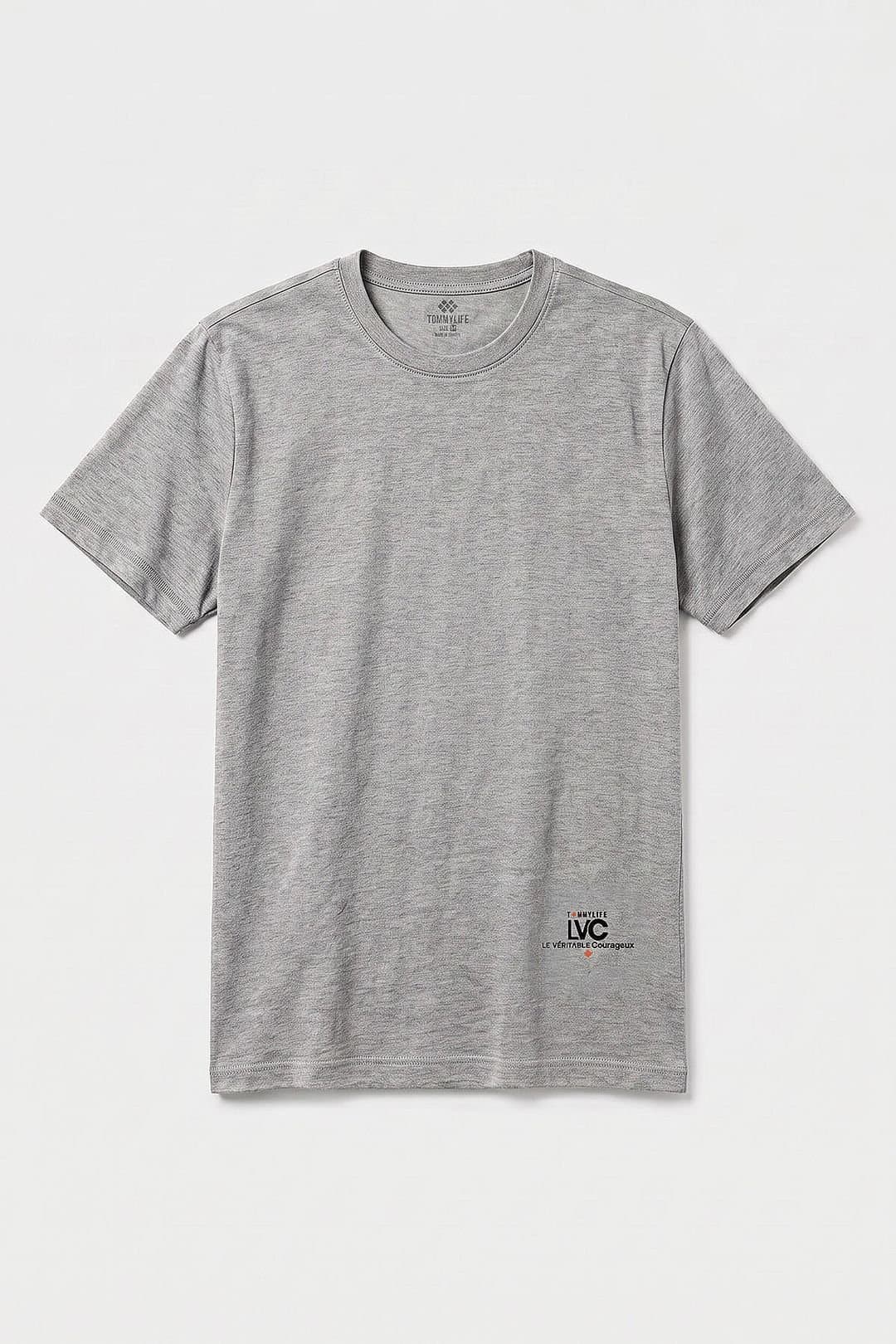 Tommy Life Tommy Life Men's Cotton Blend T-Shirt in Light Grey