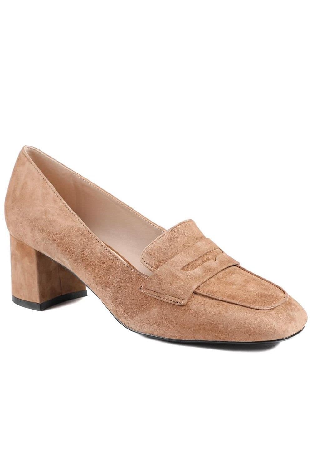 Jones Bootmaker Jones Bootmaker Women's Zeta Leather Court Shoes in Tan