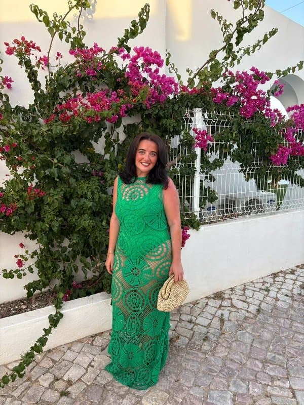 Topshop Green crochet Dress