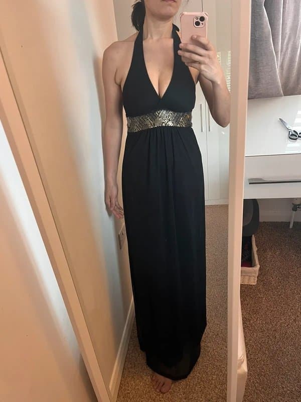 New Look New Look black maxi halter neck dress size 10