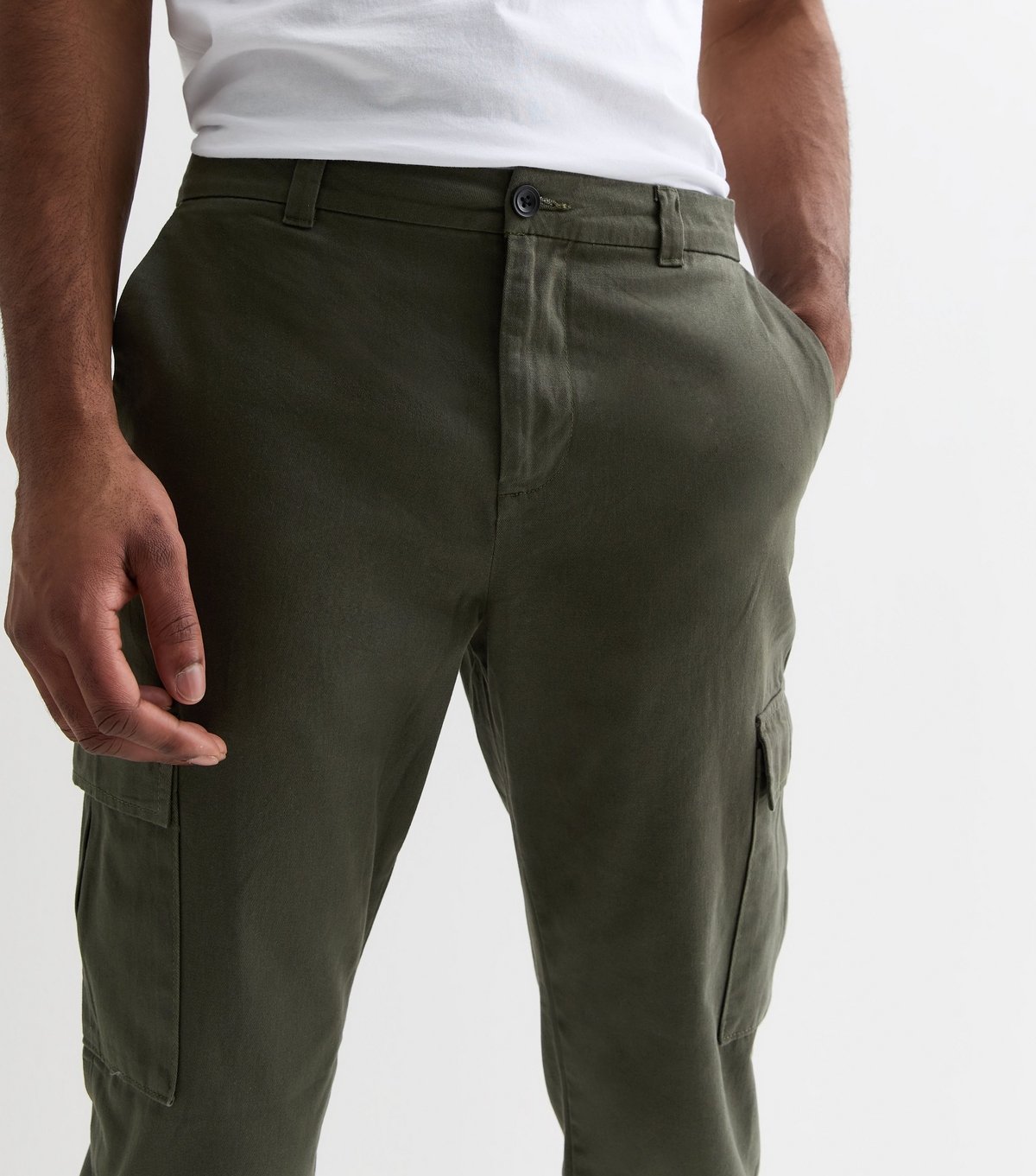 New Look Men's Khaki Cotton Cargo Trousers New Look - 2